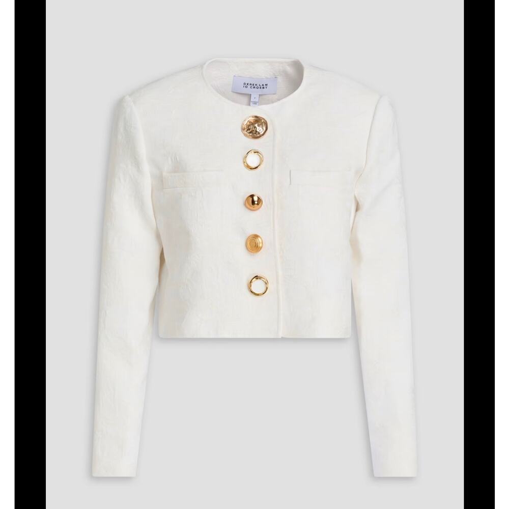 Derek lam 10 Crosby Juliette crop ivory blazer sz 0 - Picture 4 of 8